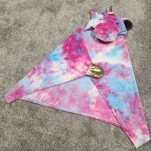 FAO Schwartz Galaxy Unicorn Tie Dye Hooded Throw